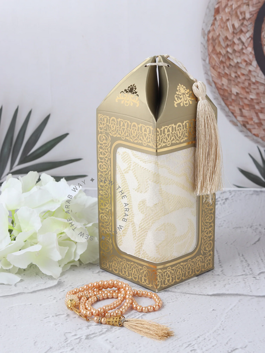 Turkish Prayer Mat Gift Set Small Golden