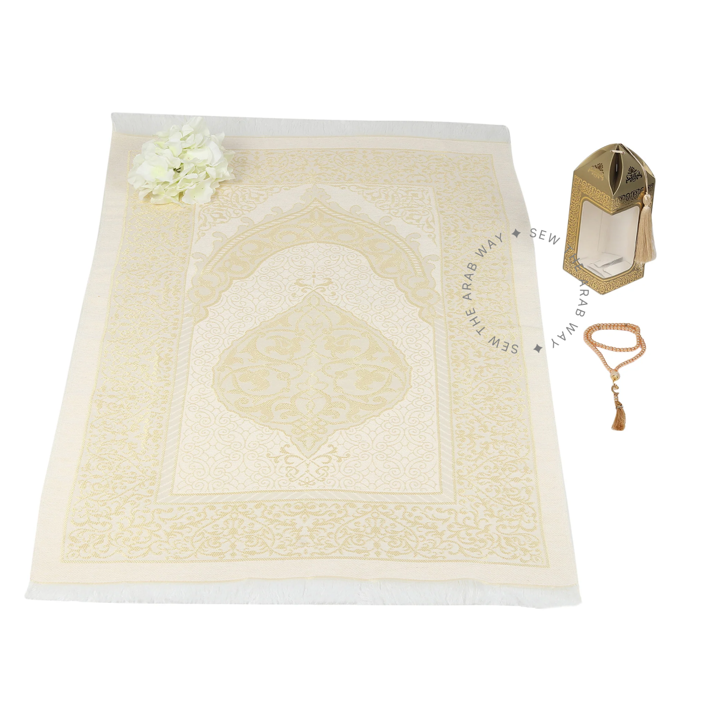 Turkish Prayer Mat Gift Set Small Golden