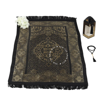 Turkish Prayer Mat Gift Set Small Black